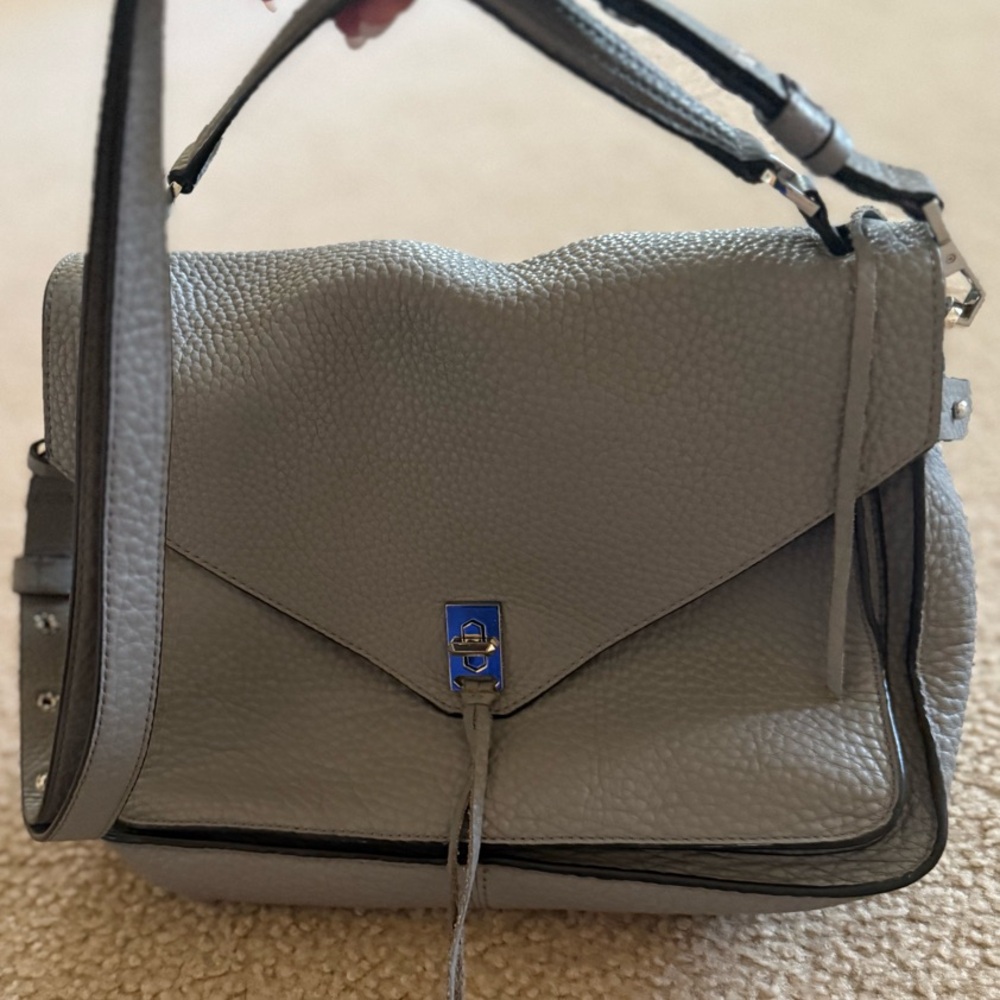 Rebecca Minkoff Gray Shoulder Bag with Flap Closure